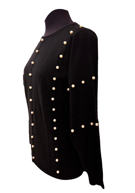 Maglia con perle CECILIA BENETTI | Maglie | 92 516NERO